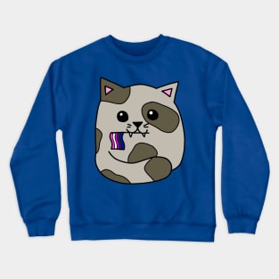 genderfluid pride flag cat Crewneck Sweatshirt